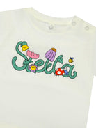 T-shirt per neonata Stella McCartney Kids bianca con stampa grafica sul davanti TY8011 Z0434 101 STELLA McCARTNEY KIDS 