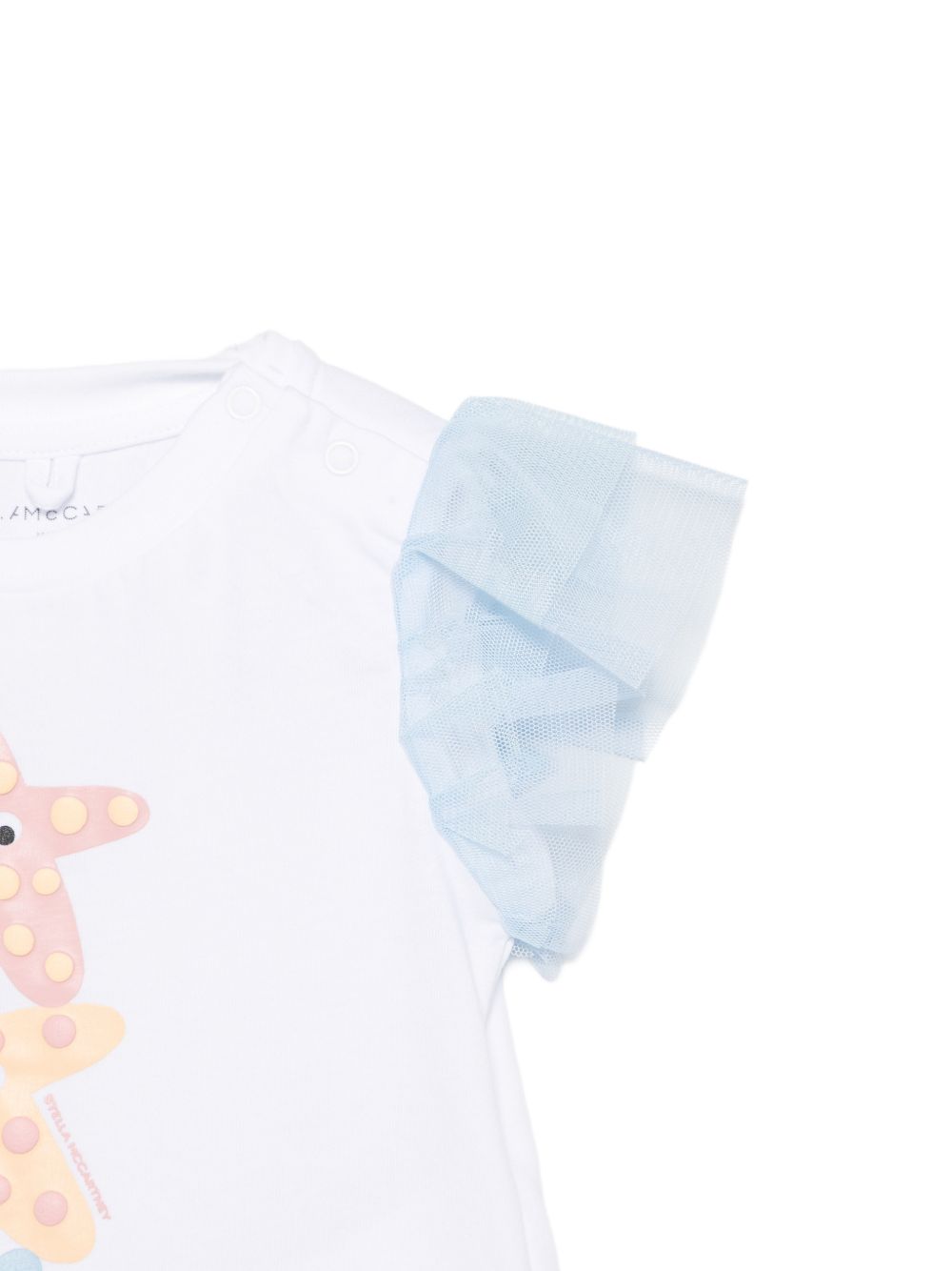 T-shirt per neonata Stella McCartney Kids bianca con motivo stella marina TY8071 Z0434 100 STELLA McCARTNEY KIDS 
