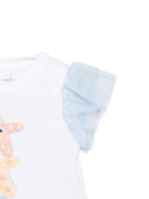 T-shirt per neonata Stella McCartney Kids bianca con motivo stella marina TY8071 Z0434 100 STELLA McCARTNEY KIDS 