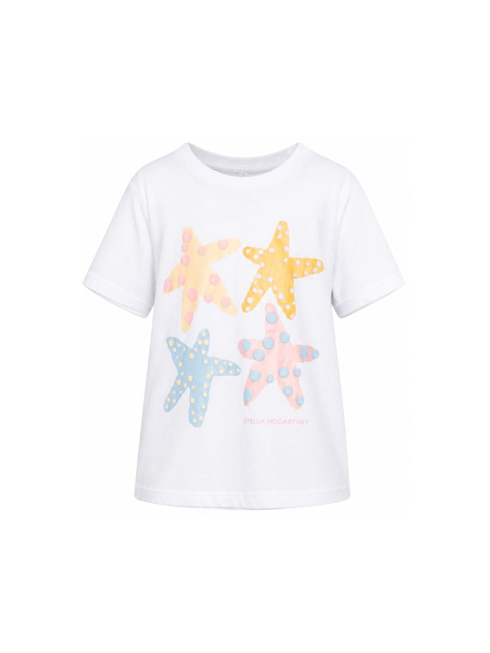 T-shirt per bambini Stella McCartney Kids bianca con stampa stelle marine TY8A81 Z0434 100 STELLA McCARTNEY KIDS 