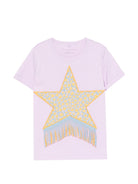 T-shirt per bambina Stella McCartney Kids lilla con dettaglio frange TY8B01 Z0434 539 STELLA McCARTNEY KIDS 