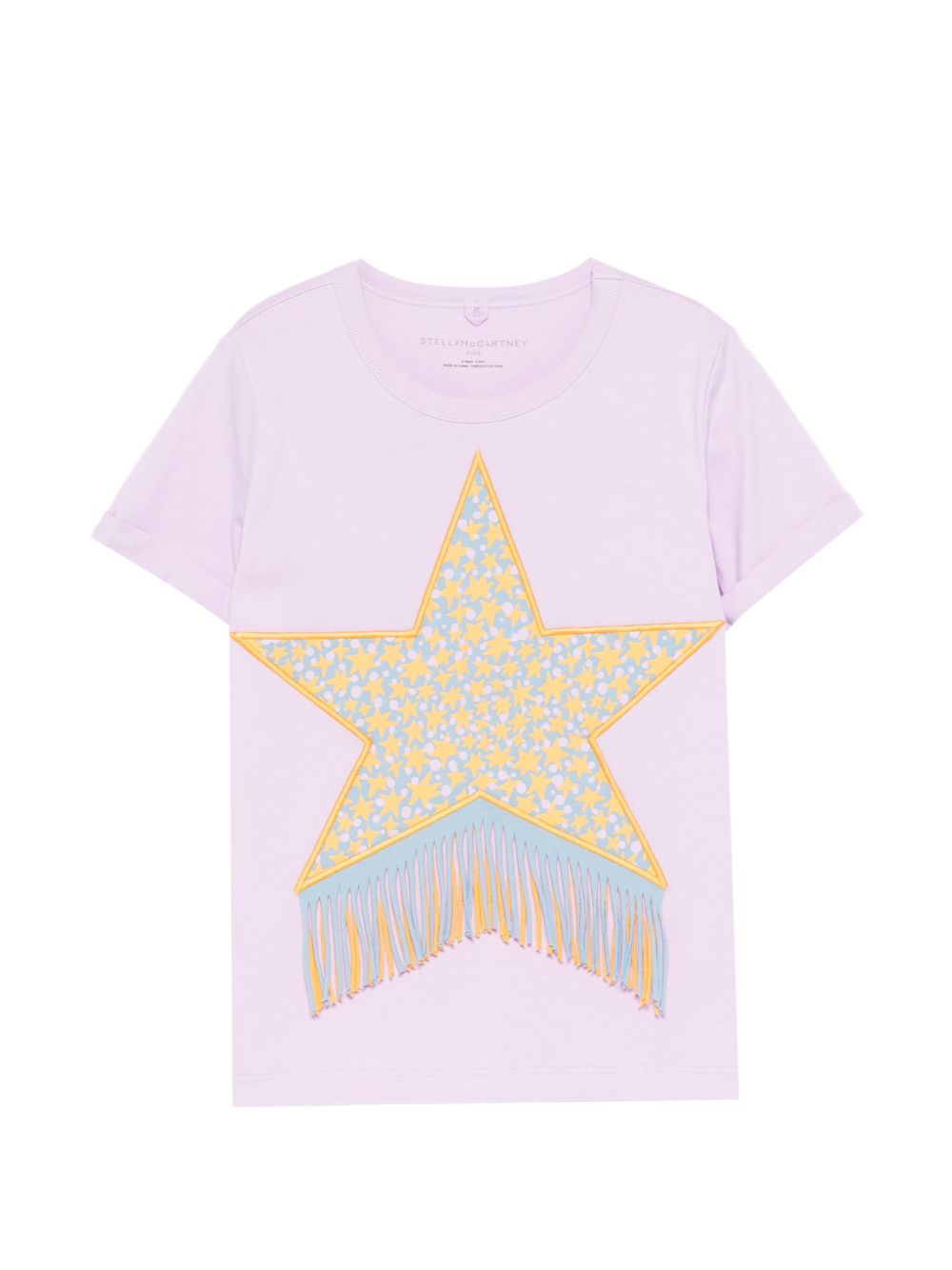 T-shirt per bambina Stella McCartney Kids lilla con dettaglio frange TY8B01 Z0434 539 STELLA McCARTNEY KIDS 