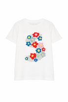 T-shirt per bambini Stella McCartney Kids bianca con stampa grafica floreale TY8B31 Z0434 101 STELLA McCARTNEY KIDS 
