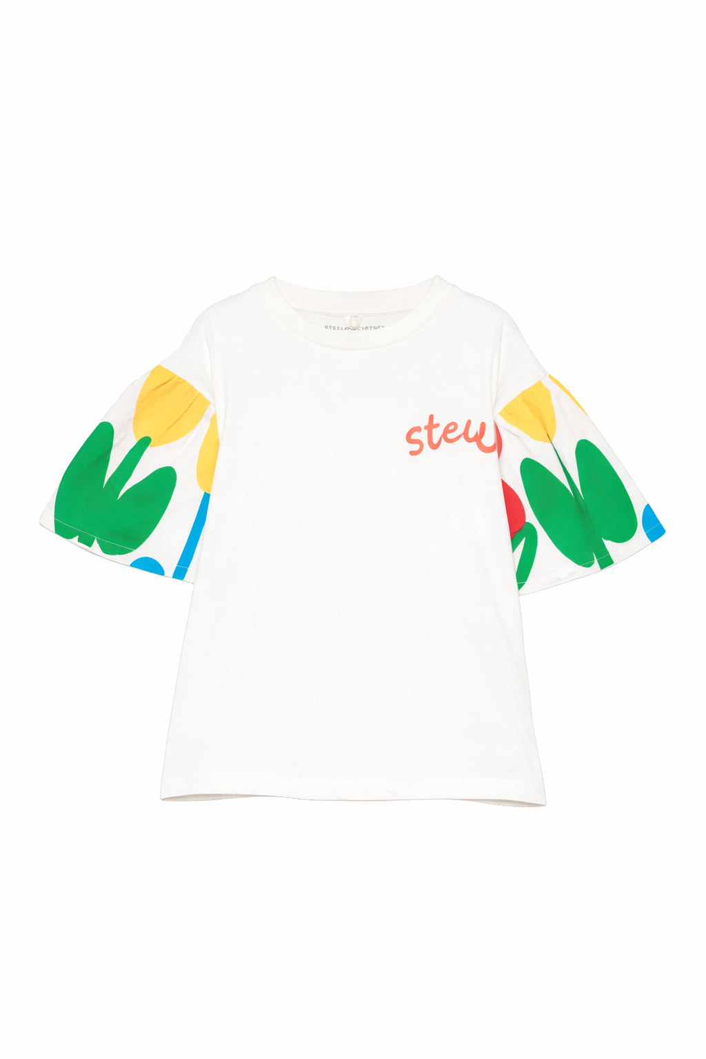 T-shirt per bambina Stella McCartney Kids bianca con stampa floreale TY8B71 Z0434 101 STELLA McCARTNEY KIDS 