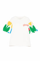 T-shirt per bambina Stella McCartney Kids bianca con stampa floreale TY8B71 Z0434 101 STELLA McCARTNEY KIDS 