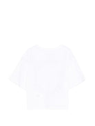 T-shirt per bambina Stella McCartney Kids bianca con dettaglio logo TY8C01 Z0434 100 STELLA McCARTNEY KIDS 