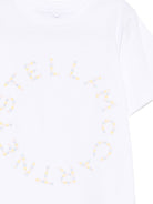 T-shirt per bambina Stella McCartney Kids bianca con stampa logo TY8C71 Z0434 100 STELLA McCARTNEY KIDS 