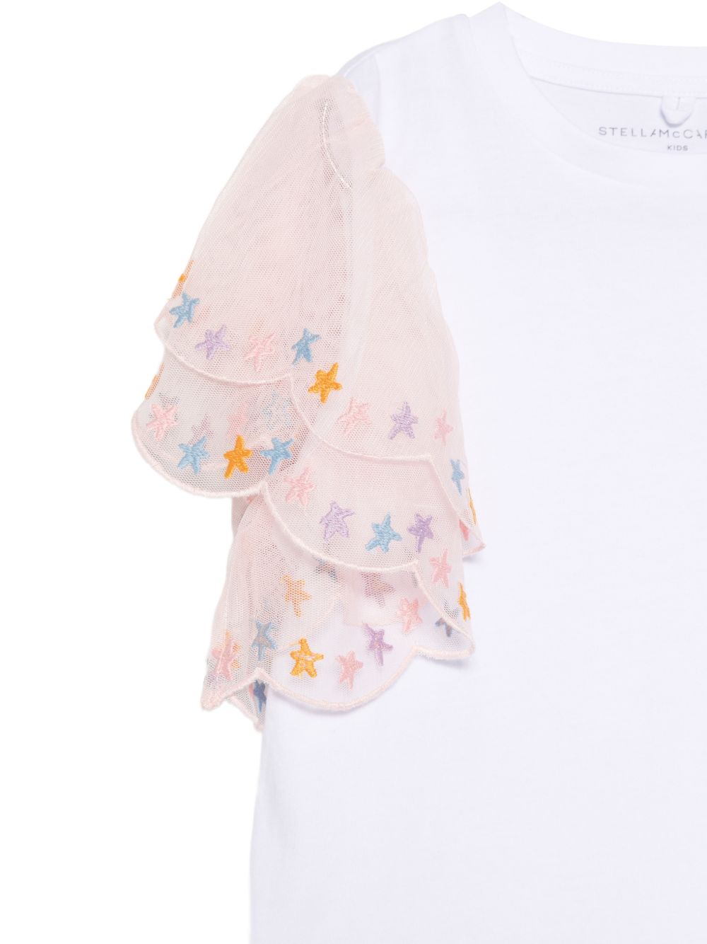 T-shirt per bambina Stella McCartney Kids bianca con dettagli in rete TY8D11 Z0434 100 STELLA McCARTNEY KIDS 