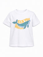 T-shirt per bambino Stella McCartney Kids bianca con stampa grafica balena TY8Q41 Z0434 100 STELLA McCARTNEY KIDS 