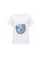 T-shirt per bambino Stella McCartney Kids bianca con stampa balena TY8Q61 Z0434 100 STELLA McCARTNEY KIDS 