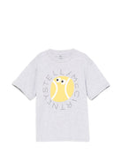 T-shirt per bambino Stella McCartney Kids grigia con stampa grafica TY8R21 Z0434 807 STELLA McCARTNEY KIDS 