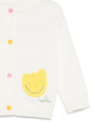 Cardigan per neonata Stella McCartney Kids bianco con applicazioni TY9120 Z1876 101 STELLA McCARTNEY KIDS 
