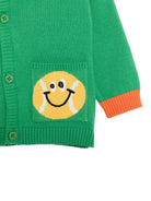 Cardigan per neonato Stella McCartney Kids verde con ricamo palline da tennis e basket TY9500 Z2922 769 STELLA McCARTNEY KIDS 