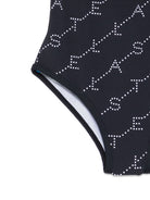 Costume per bambina Stella McCartney Kids nero con stampa logo all-over TYCA09 Z3479 930BC STELLA McCARTNEY KIDS 
