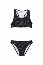 Bikini per bambina Stella McCartney Kids nero con stampa logo all-over TYCA15 Z3479 930BC STELLA McCARTNEY KIDS 
