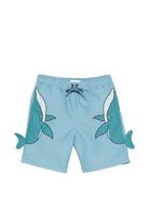 Costumi per bambino Stella McCartney Kids azzurro con grafica balene TYCP69 Z0433 642 STELLA McCARTNEY KIDS 