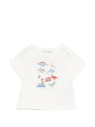 T-shirt per neonato Tartine Et Chocolat bianca con stampa grafica dinosauri CC10031 13 TArtine & Chocolat KIDS 