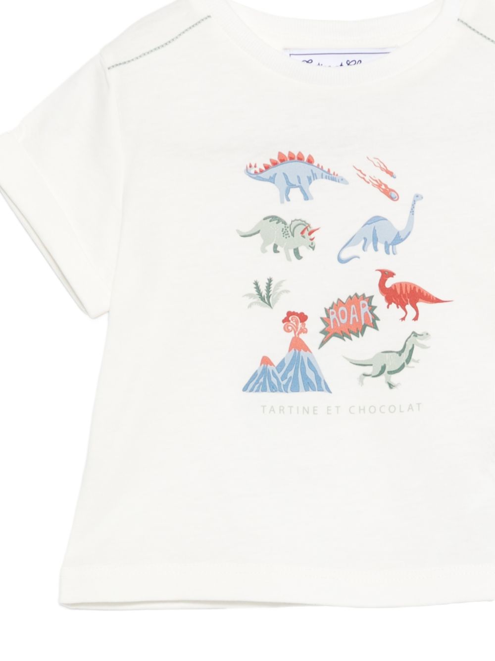 T-shirt per neonato Tartine Et Chocolat bianca con stampa grafica dinosauri CC10031 13 TArtine & Chocolat KIDS 