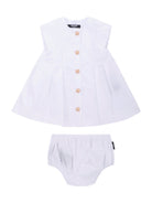 Abito per neonata Balmain Kids bianco con bottoni dorati BY1131 P0562 100 BALMAIN KIDS 