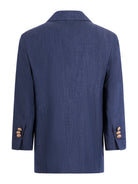 Blazer doppiopetto per bambino Balmain Kids blu con revers classici BY2P74 P0588 625 BALMAIN KIDS 