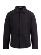 Camicia per bambino Balmain Kids nera con dettaglio bavero BY5P20 P0562 930NE BALMAIN KIDS 