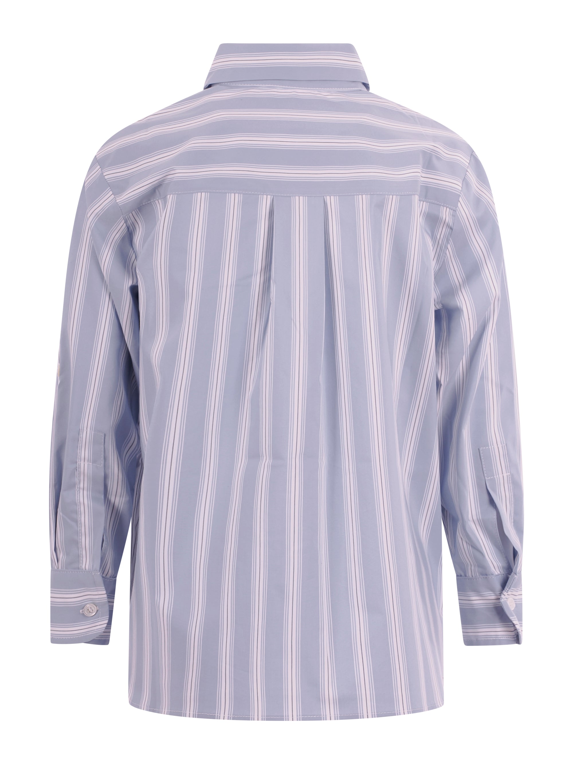 Camicia per bambino Balmain Kids azzurra con motivo a righe BY5P30 P0592 685BC BALMAIN KIDS 