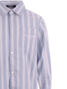 Camicia per bambino Balmain Kids azzurra con motivo a righe BY5P30 P0592 685BC BALMAIN KIDS 