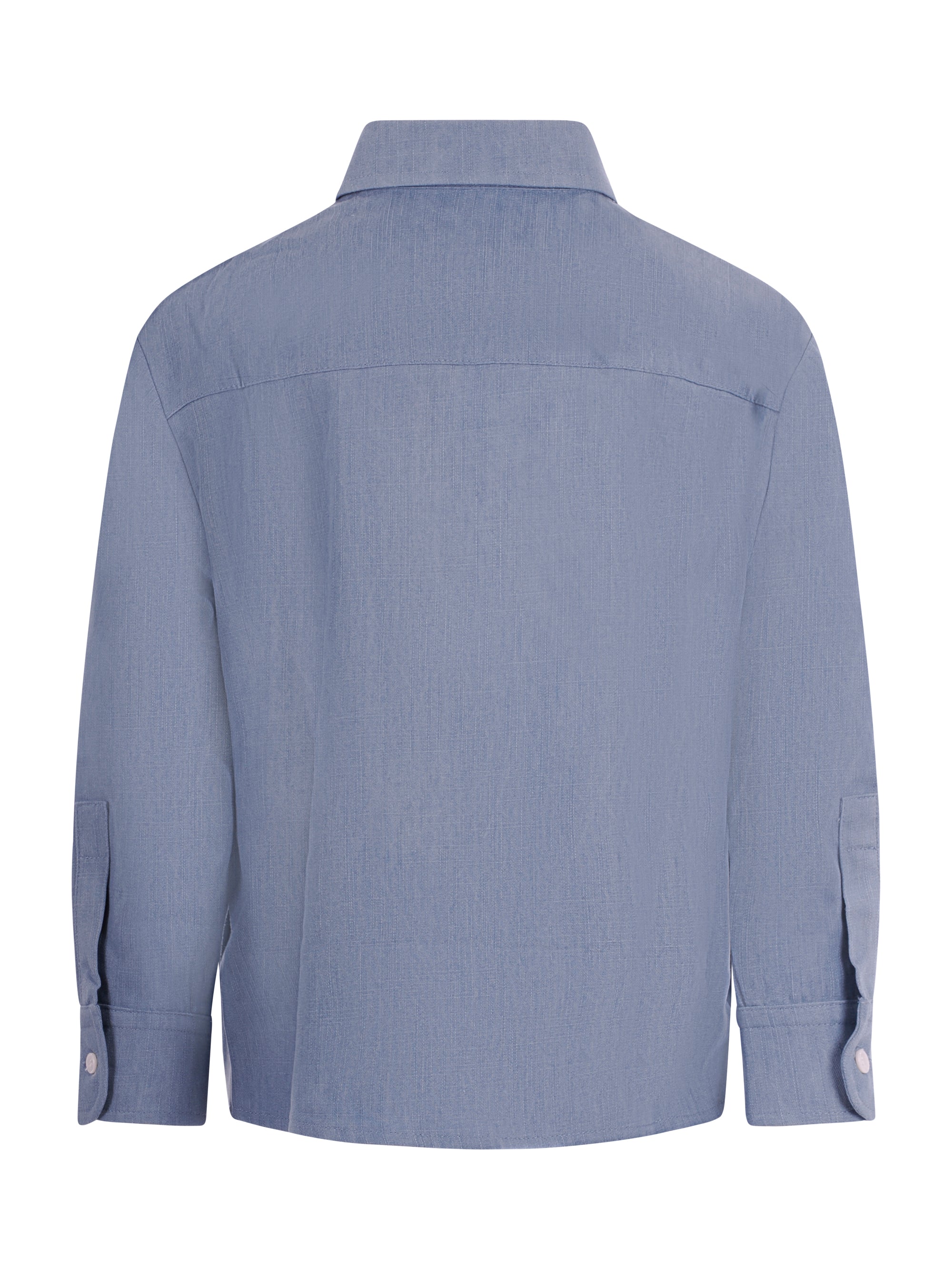 Camicia per bambino Balmain Kids denim con logo sul davanti BY5P50 P0588 653BC BALMAIN KIDS 