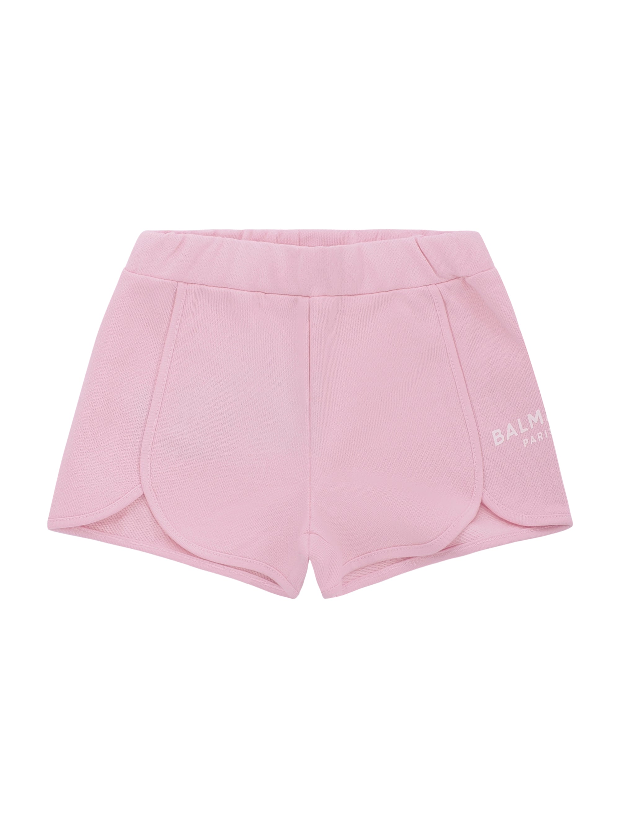 Shorts per neonata Balmain Kids rosa con logo sul davanti BY6019 Z3183 51EBC BALMAIN KIDS 