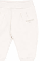 Pantaloni per neonato Balmain Kids bianco con stampa logo BY6540 Z3183 102NE BALMAIN KIDS 