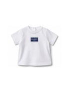 T-shirt per neonato Balmain Kids bianca con logo sul davanti BY8501 Z3672 100BL BALMAIN KIDS 