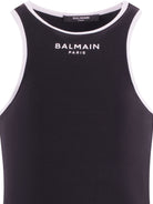 T-shirt per bambina Balmain Kids nera con logo stampato sul davanti BY8A12 Z3277 930BC BALMAIN KIDS 