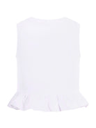 T-shirt per bambina Balmain Kids bianca con dettaglio ruches BY8B42 Z3672 100OR BALMAIN KIDS 