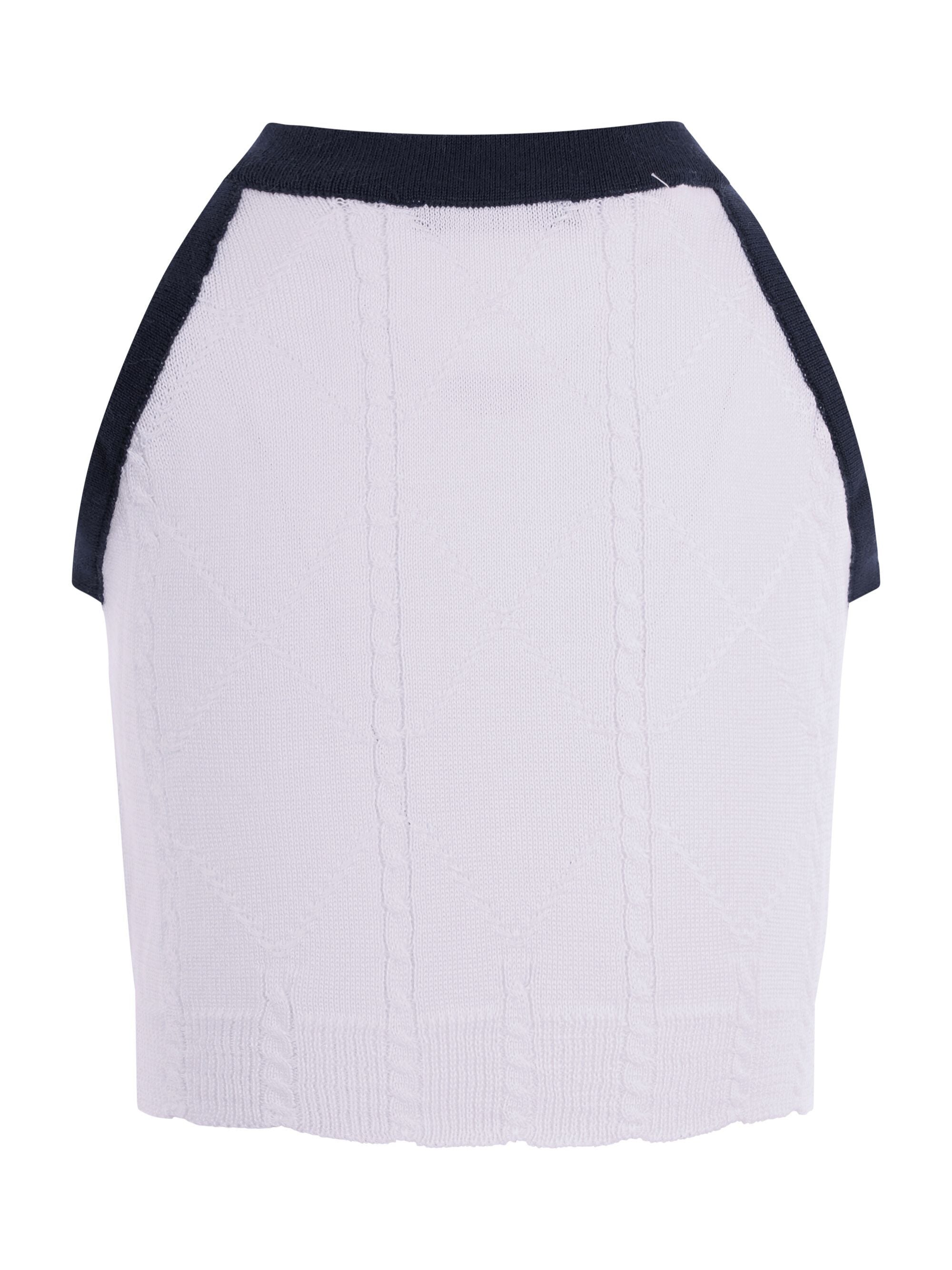 Canotta per bambina Balmain Kids bianca e nera con dettagli bottoni dorati BY9A32 X0018 100BL BALMAIN KIDS 