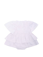 Abito per neonata Balmain Kids bianco con gonna a balze BYA011 P0562 100RS BALMAIN KIDS 