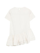 Abito per bambina Douuod Kids bianco con apertura a goccia sul retro DY1B01 P0589 101 DOUUOD KIDS 