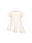 Abito per bambina Douuod Kids bianco con apertura a goccia sul retro DY1B01 P0589 101 DOUUOD KIDS 