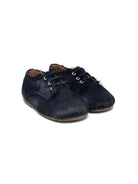 Scarpe primi passi per neonato Eli1957 blu in pelliccia con lacci 14027AK NAVY Eli Kids 