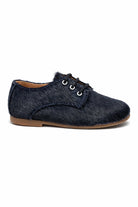 Scarpe primi passi per neonato Eli1957 blu in pelliccia con lacci 14027AK NAVY Eli Kids 