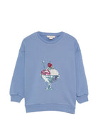 Felpa per bambina Konges Sløjd blu con decorazione a paillettes KS104948 BLUE KONGES SLOJD KIDS 
