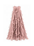 Abito per bambina Maison Ava Kids rosa con design drappeggiante MA SS26 GC25 PINK MAISON AVA KIDS 
