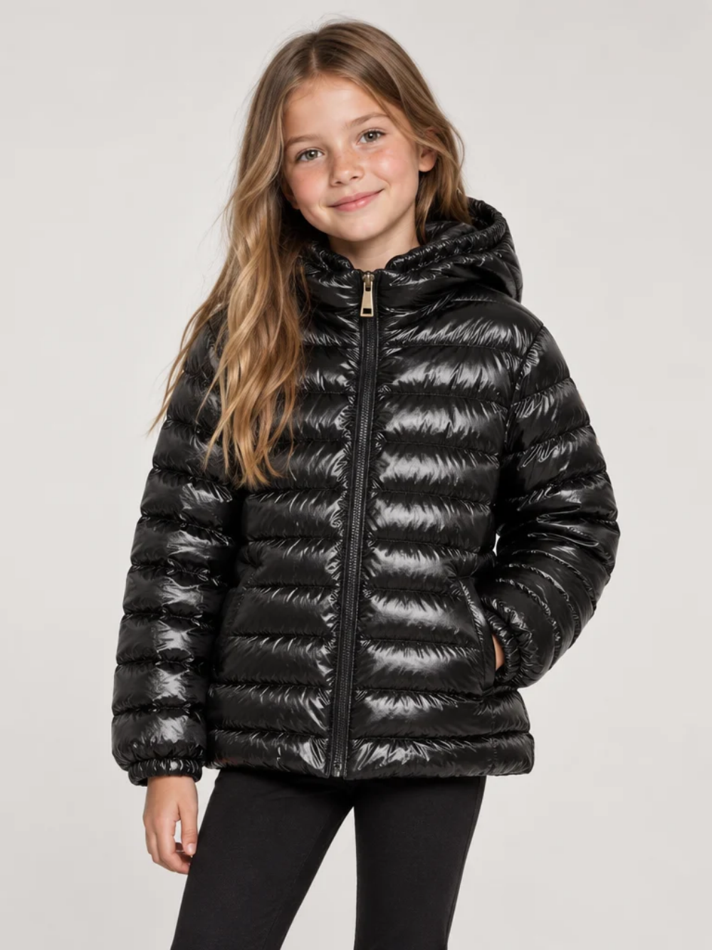 Giubbino per bambina Moncler Enfant nero con design trapuntato L19541A00015597QN 999 MONCLER KIDS 
