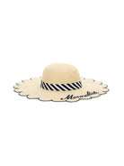 Cappello estivo per bambina Monnalisa beige a righe 19G016 7075 0356 MONNALISA KIDS 
