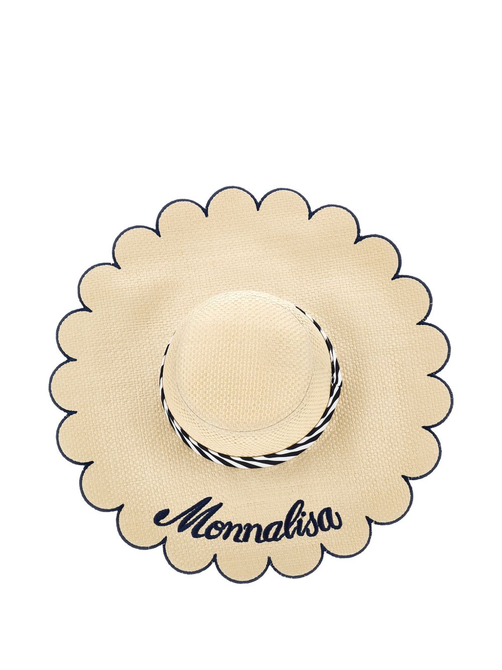 Cappello estivo per bambina Monnalisa beige a righe 19G016 7075 0356 MONNALISA KIDS 