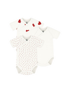 Set di tre body per neonati Petit Bateau bianco con maniche corte A04O7 00 PETIT BATEAU KIDS 
