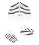 Set cuffietta e babbucce per neonati Petit Bateau multicolore con design a righe A0ARY 00 PETIT BATEAU KIDS 