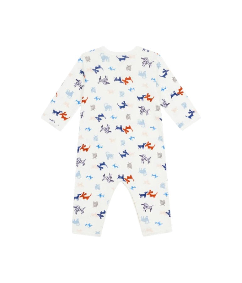 Tutina per neonati Petit Bateau bianca con stampa grafica animali all-over A0FAV 01 PETIT BATEAU KIDS 