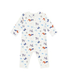 Tutina per neonati Petit Bateau bianca con stampa grafica animali all-over A0FAV 01 PETIT BATEAU KIDS 