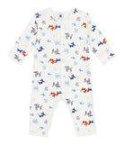 Tutina per neonati Petit Bateau bianca con stampa grafica animali all-over A0FAV 01 PETIT BATEAU KIDS 
