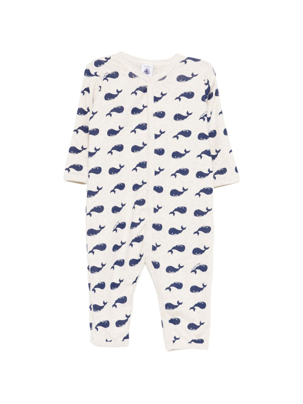 Tutina per neonato Petit Bateau beige con stampa balene all-over A0AXH 01 PETIT BATEAU KIDS 